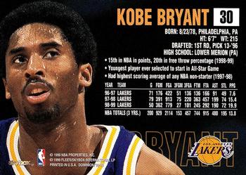1999-00 SkyBox Dominion #30 Kobe Bryant Back