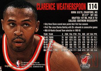 1999-00 SkyBox Dominion #114 Clarence Weatherspoon Back