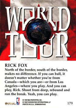 1999-00 SkyBox Dominion #179 Rick Fox Back