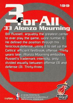 1999-00 SkyBox Dominion #199 Alonzo Mourning Back