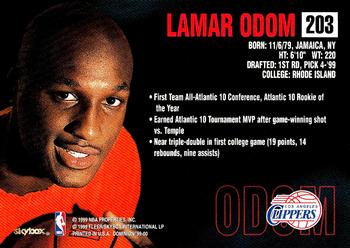 1999-00 SkyBox Dominion #203 Lamar Odom Back