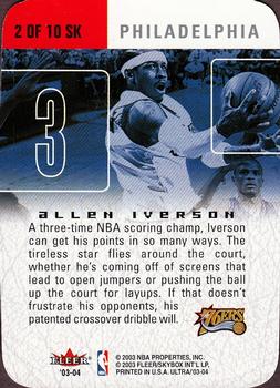 2003-04 Ultra - Scoring Kings #2 SK Allen Iverson Back