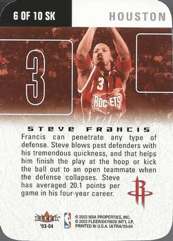 2003-04 Ultra - Scoring Kings #6 SK Steve Francis Back