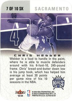 2003-04 Ultra - Scoring Kings #7 SK Chris Webber Back