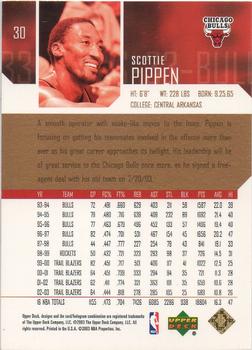 2003-04 Upper Deck - UD Exclusives #30 Scottie Pippen Back