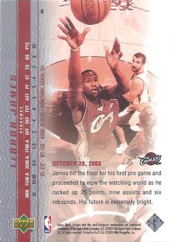 2003-04 Upper Deck LeBron James Phenomenal Beginning #6 LeBron James Back