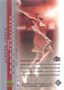 2003-04 Upper Deck LeBron James Phenomenal Beginning #13 LeBron James Back