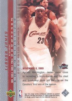 2003-04 Upper Deck LeBron James Phenomenal Beginning #14 LeBron James Back
