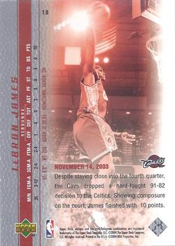 2003-04 Upper Deck LeBron James Phenomenal Beginning #18 LeBron James Back