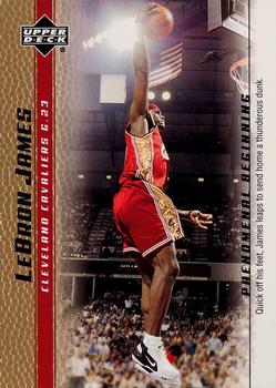 2003-04 Upper Deck LeBron James Phenomenal Beginning - Gold #18 LeBron James Front