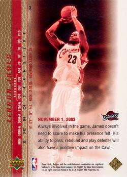 2003-04 Upper Deck LeBron James Phenomenal Beginning - Gold 100 #3 LeBron James Back