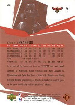2003-04 Upper Deck Black Diamond - Bronze #35 Terrell Brandon Back