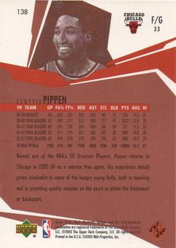 2003-04 Upper Deck Black Diamond - Bronze #138 Scottie Pippen Back