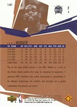 2003-04 Upper Deck Black Diamond - Bronze #140 Chris Webber Back
