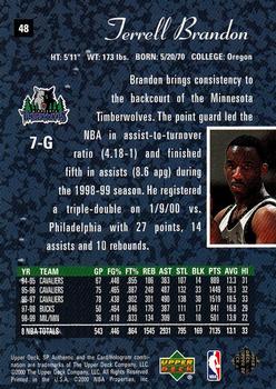 1999-00 SP Authentic #48 Terrell Brandon Back
