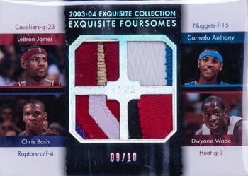 2003-04 Upper Deck Exquisite Collection - Foursomes #JABW LeBron James / Carmelo Anthony / Chris Bosh / Dwyane Wade Front