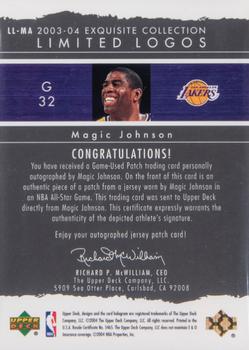 2003-04 Upper Deck Exquisite Collection - Limited Logos #LL-MA Magic Johnson Back
