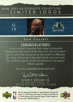 2003-04 Upper Deck Exquisite Collection - Limited Logos #LL-SC Sam Cassell Back