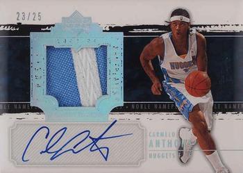 2003-04 Upper Deck Exquisite Collection - Noble Nameplates #NN-CA Carmelo Anthony Front