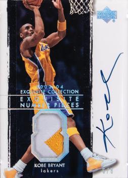 2003-04 Upper Deck Exquisite Collection - Number Piece Autographs #NP-KB Kobe Bryant Front