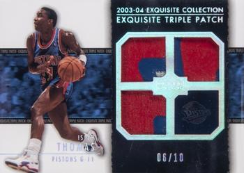 2003-04 Upper Deck Exquisite Collection - Patches Triple #E3P-IT Isiah Thomas Front