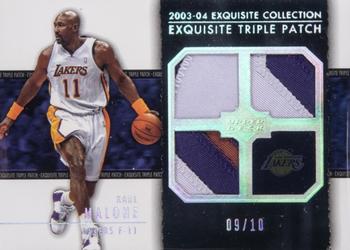 2003-04 Upper Deck Exquisite Collection - Patches Triple #E3P-KM Karl Malone Front