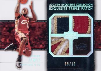 2003-04 Upper Deck Exquisite Collection - Patches Triple #E3P-LJ Lebron James Front