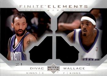 2003-04 Upper Deck Finite - Elements Dual Warmups #FE3 Vlade Divac / Gerald Wallace Front