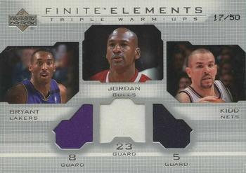 2003-04 Upper Deck Finite - Elements Dual Warmups #FE42 Kobe Bryant / Michael Jordan / Jason Kidd Front