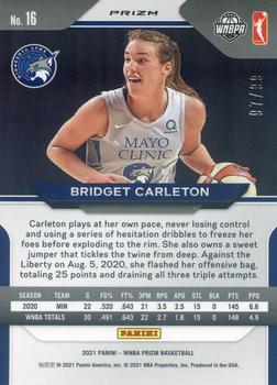 2021 Panini Prizm WNBA Premium #16 Bridget Carleton Back