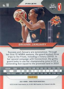 2021 Panini Prizm WNBA Premium #18 Briann January Back