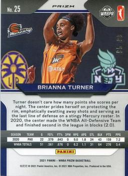 2021 Panini Prizm WNBA Premium #25 Brianna Turner Back