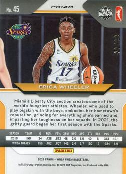 2021 Panini Prizm WNBA Premium #45 Erica Wheeler Back
