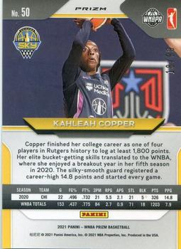2021 Panini Prizm WNBA Premium #50 Kahleah Copper Back