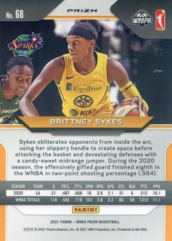 2021 Panini Prizm WNBA Premium #68 Brittney Sykes Back