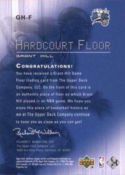 2003-04 Upper Deck Hardcourt - Hardcourt Floor #GH-F Grant Hill Back