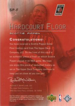 2003-04 Upper Deck Hardcourt - Hardcourt Floor #SP-F Scottie Pippen Back
