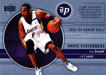 2003-04 Upper Deck Honor Roll - Award Performers #AP7 Kobe Bryant Front