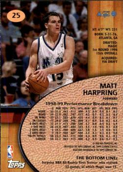1999-00 Stadium Club #25 Matt Harpring Back