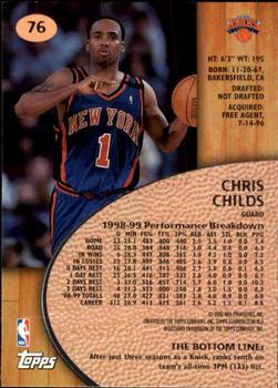 1999-00 Stadium Club #76 Chris Childs Back