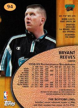 1999-00 Stadium Club #94 Bryant Reeves Back