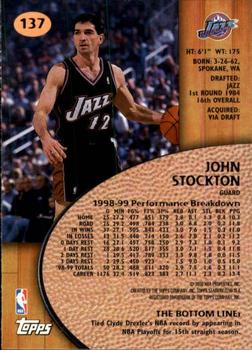 1999-00 Stadium Club #137 John Stockton Back