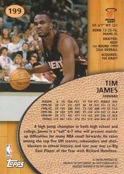 1999-00 Stadium Club #199 Tim James Back