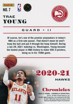 2020-21 Panini Chronicles #7 Trae Young Back
