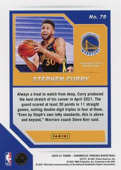 2020-21 Panini Chronicles #79 Stephen Curry Back