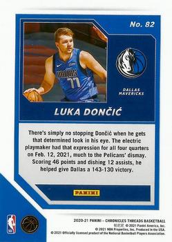 2020-21 Panini Chronicles #82 Luka Doncic Back