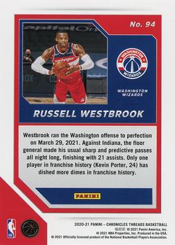 2020-21 Panini Chronicles #94 Russell Westbrook Back