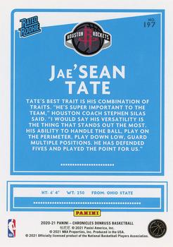 2020-21 Panini Chronicles #197 Jae'Sean Tate Back
