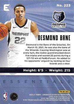 2020-21 Panini Chronicles #223 Desmond Bane Back