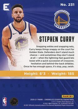 2020-21 Panini Chronicles #231 Stephen Curry Back